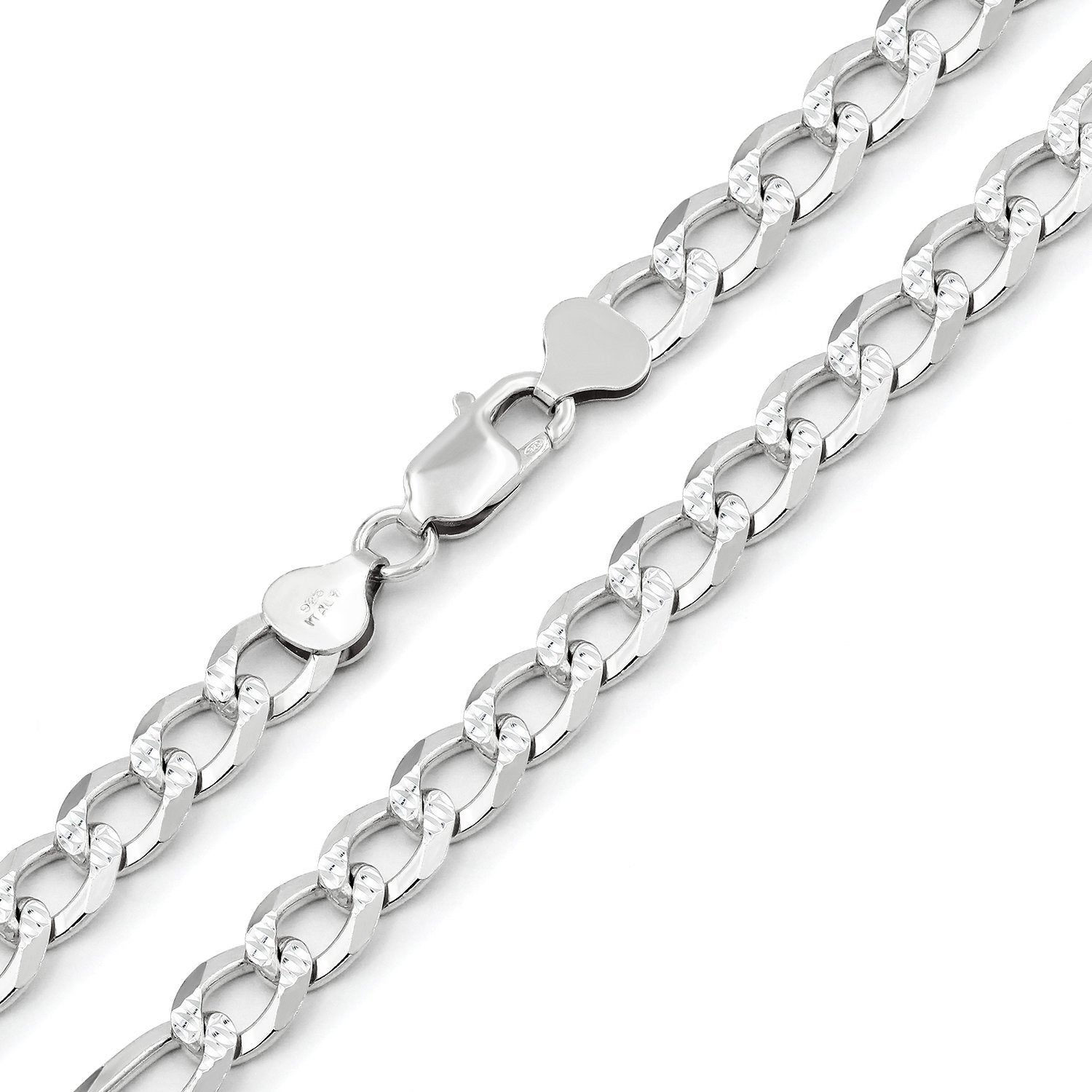 Stainless Steel Faceted Cuban Curb Chain Necklace