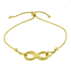 14K Yellow Gold Infinity Adjustable Pull Bolo Bracelet