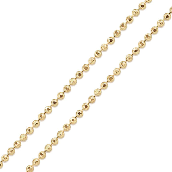 14K Yellow Gold 1mm Diamond Cut Ball Bead Chain – Giorgio