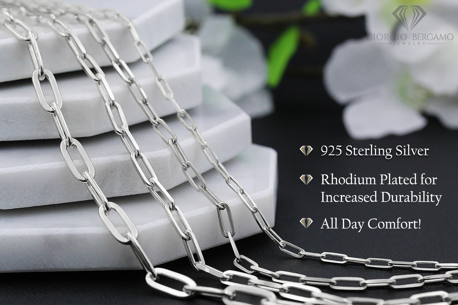 3.5mm Silver Tone Plated Chains for Men Necklace Chains Stainless Steel