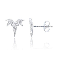 925 Sterling Silver Micro Pave Burst Stud Earrings