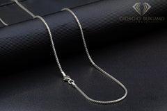 14K White Gold 1mm Solid Franco Chain