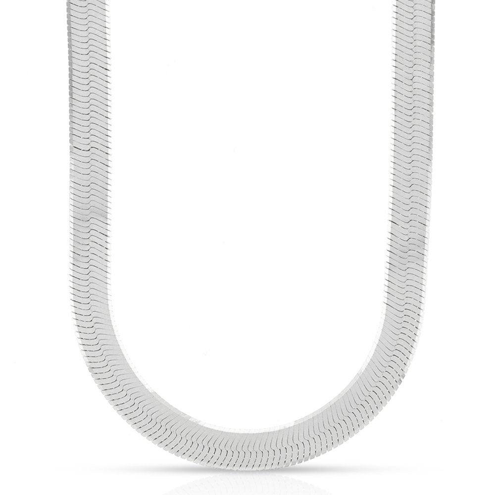 925 Sterling Silver 7mm Flat Herringbone Link ITProLux Chain