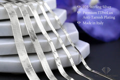 925 Sterling Silver 7mm Flat Herringbone Link ITProLux Chain