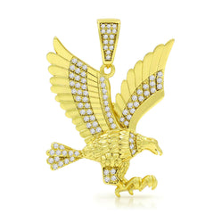 925 Sterling Silver Micro Pave Bald Eagle Pendant Only