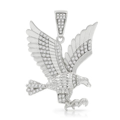 925 Sterling Silver Micro Pave Bald Eagle Pendant Only