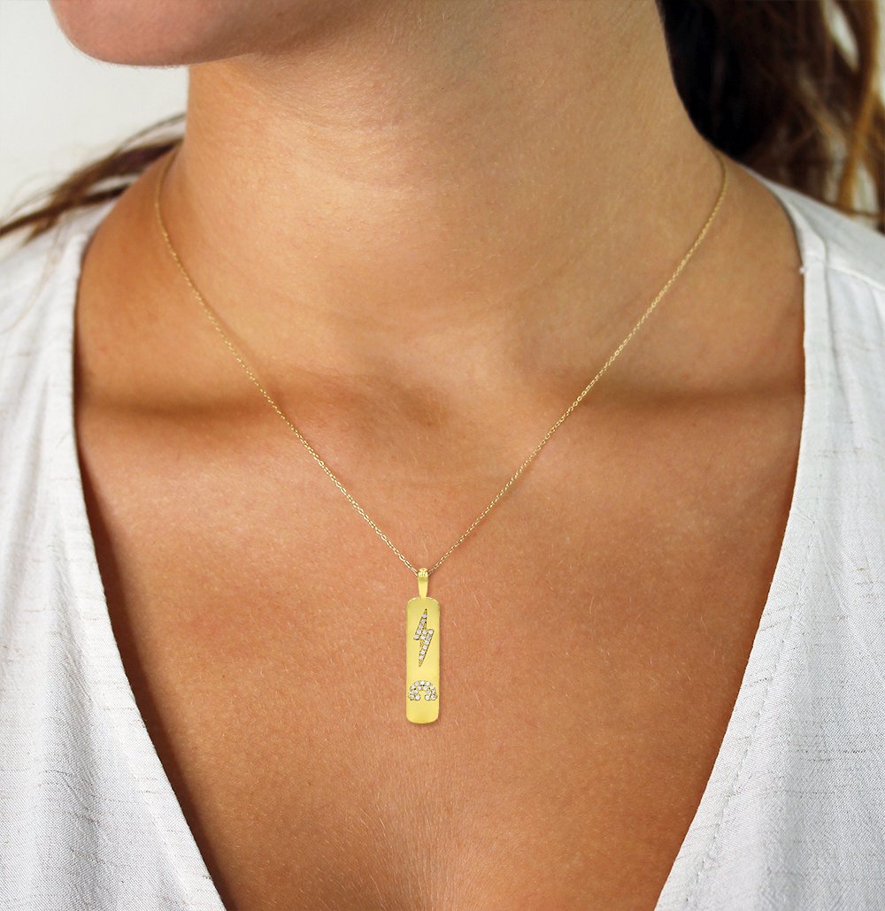Gold Plated Tiny Hamsa Pave Charms, Dainty Necklace, Micro Pave