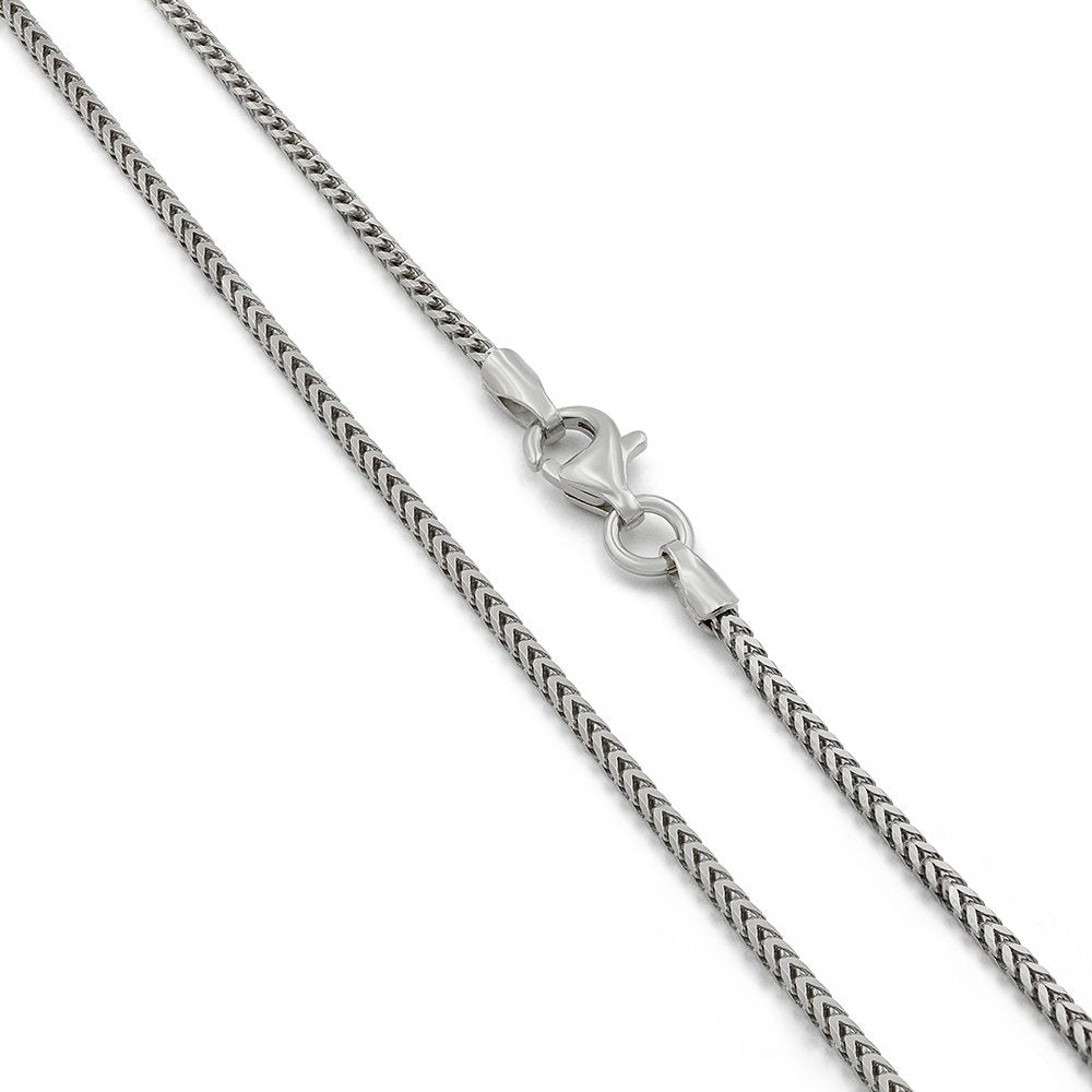 14K White Gold 1mm Solid Franco Chain