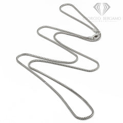 14K White Gold 1mm Solid Franco Chain