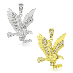 925 Sterling Silver Micro Pave Bald Eagle Pendant Only